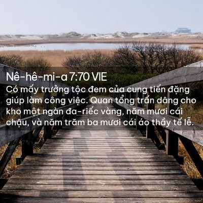 Picture 02 - Nê-hê-mi-a 7:70 VIE - Có mấy trưởng tộc đem của cung tiến - Bible Verse Picture