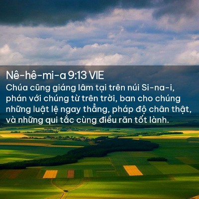 Picture 02 - Nê-hê-mi-a 9:13 VIE - Chúa cũng giáng lâm tại trên núi Si-na-i, - Bible Verse Picture