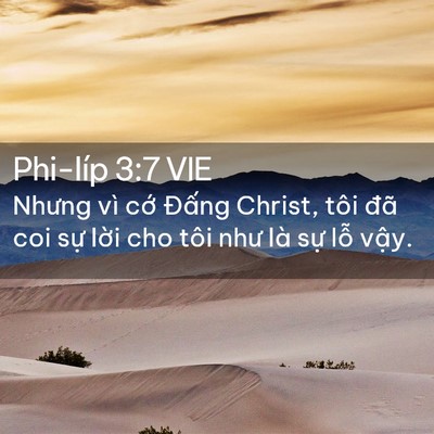 Picture 02 - Phi-líp 3:7 VIE - Nhưng vì cớ Đấng Christ, tôi đã coi - Bible Verse Picture