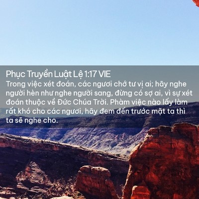 Picture 02 - Phục Truyền Luật Lệ 1:17 VIE - Trong việc xét đoán, các ngươi chớ tư - Bible Verse Picture