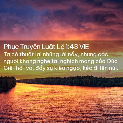 Picture 02 - Phục Truyền Luật Lệ 1:43 VIE - Ta có thuật lại những lời nầy, nhưng - Bible Verse Picture