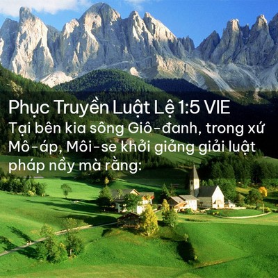 Picture 02 - Phục Truyền Luật Lệ 1:5 VIE - Tại bên kia sông Giô-đanh, trong xứ - Bible Verse Picture