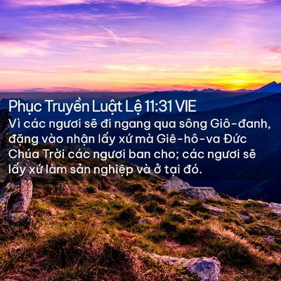 Picture 02 - Phục Truyền Luật Lệ 11:31 VIE - Vì các ngươi sẽ đi ngang qua sông - Bible Verse Picture
