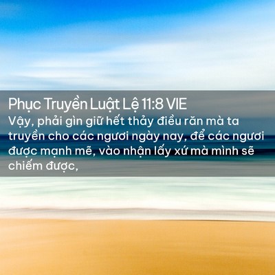 Picture 02 - Phục Truyền Luật Lệ 11:8 VIE - Vậy, phải gìn giữ hết thảy điều - Bible Verse Picture