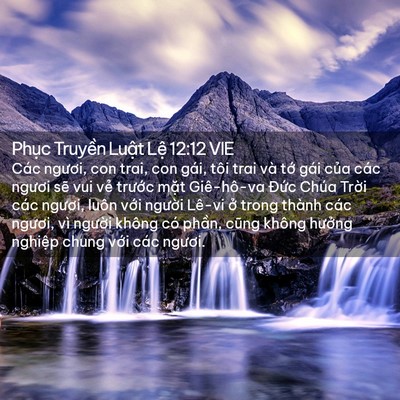 Picture 02 - Phục Truyền Luật Lệ 12:12 VIE - Các ngươi, con trai, con gái, tôi trai và - Bible Verse Picture