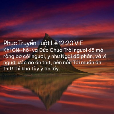Picture 02 - Phục Truyền Luật Lệ 12:20 VIE - Khi Giê-hô-va Đức Chúa Trời ngươi đã - Bible Verse Picture