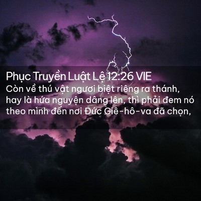 Picture 02 - Phục Truyền Luật Lệ 12:26 VIE - Còn về thú vật ngươi biệt riêng ra - Bible Verse Picture