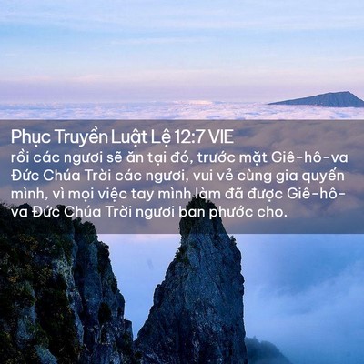 Picture 02 - Phục Truyền Luật Lệ 12:7 VIE - rồi các ngươi sẽ ăn tại đó, trước - Bible Verse Picture