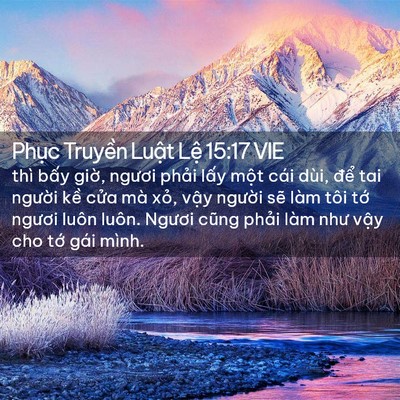 Picture 02 - Phục Truyền Luật Lệ 15:17 VIE - thì bấy giờ, ngươi phải lấy một cái - Bible Verse Picture