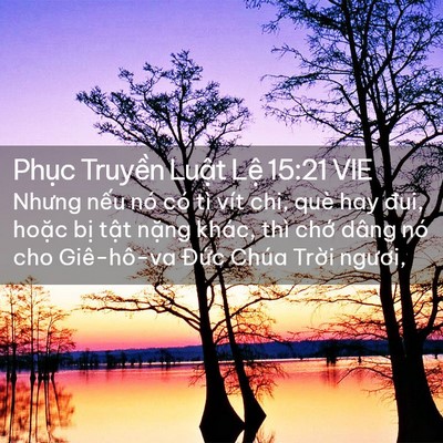 Picture 02 - Phục Truyền Luật Lệ 15:21 VIE - Nhưng nếu nó có tì vít chi, què hay đui, - Bible Verse Picture