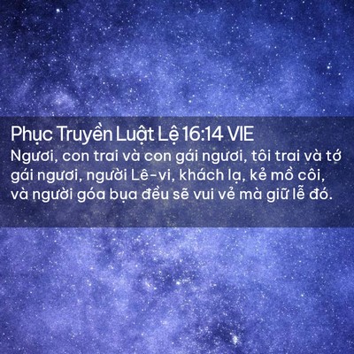 Picture 02 - Phục Truyền Luật Lệ 16:14 VIE - Ngươi, con trai và con gái ngươi, tôi trai - Bible Verse Picture