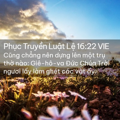 Picture 02 - Phục Truyền Luật Lệ 16:22 VIE - Cũng chẳng nên dựng lên một trụ thờ - Bible Verse Picture