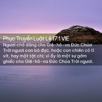 Picture 02 - Phục Truyền Luật Lệ 17:1 VIE - Ngươi chớ dâng cho Giê-hô-va Đức Chúa - Bible Verse Picture