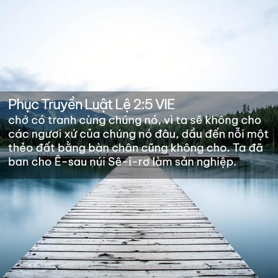 Picture 02 - Phục Truyền Luật Lệ 2:5 VIE - chớ có tranh cùng chúng nó, vì ta sẽ - Bible Verse Picture