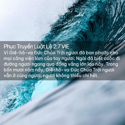 Picture 02 - Phục Truyền Luật Lệ 2:7 VIE - Vì Giê-hô-va Đức Chúa Trời ngươi đã - Bible Verse Picture