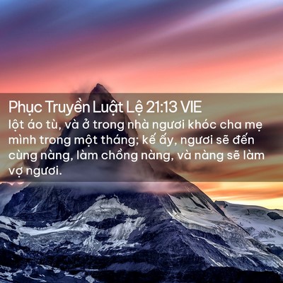 Picture 02 - Phục Truyền Luật Lệ 21:13 VIE - lột áo tù, và ở trong nhà ngươi khóc - Bible Verse Picture