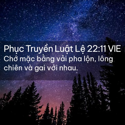 Picture 02 - Phục Truyền Luật Lệ 22:11 VIE - Chớ mặc bằng vải pha lộn, lông chiên - Bible Verse Picture