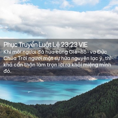 Picture 02 - Phục Truyền Luật Lệ 23:23 VIE - Khi môi ngươi đã hứa cùng Giê-hô-va - Bible Verse Picture