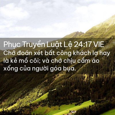 Picture 02 - Phục Truyền Luật Lệ 24:17 VIE - Chớ đoán xét bất công khách lạ hay là - Bible Verse Picture