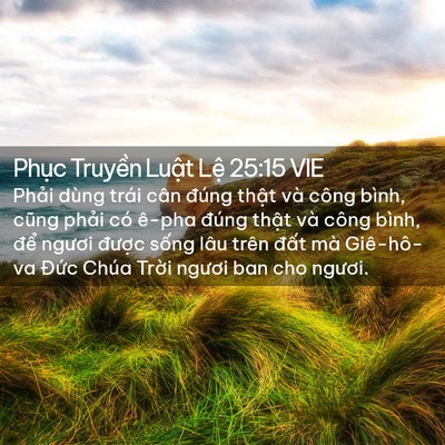 Picture 02 - Phục Truyền Luật Lệ 25:15 VIE - Phải dùng trái cân đúng thật và công - Bible Verse Picture