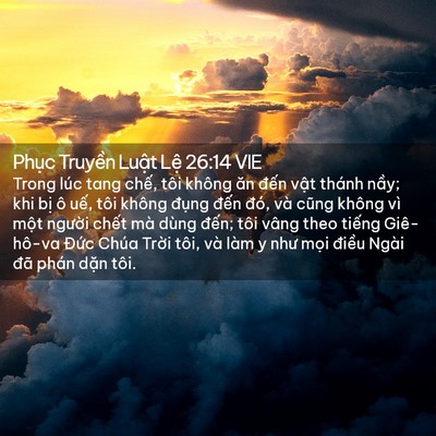 Picture 02 - Phục Truyền Luật Lệ 26:14 VIE - Trong lúc tang chế, tôi không ăn đến - Bible Verse Picture