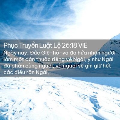 Picture 02 - Phục Truyền Luật Lệ 26:18 VIE - Ngày nay, Đức Giê-hô-va đã hứa nhận - Bible Verse Picture