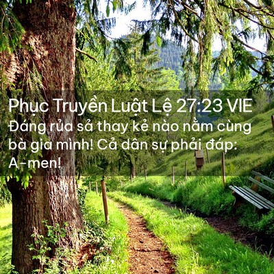 Picture 02 - Phục Truyền Luật Lệ 27:23 VIE - Đáng rủa sả thay kẻ nào nằm cùng bà - Bible Verse Picture