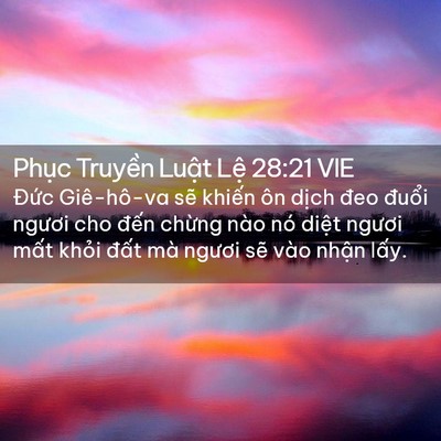 Picture 02 - Phục Truyền Luật Lệ 28:21 VIE - Đức Giê-hô-va sẽ khiến ôn dịch đeo - Bible Verse Picture