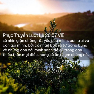 Picture 02 - Phục Truyền Luật Lệ 28:57 VIE - sẽ nhìn giận chồng rất yêu của mình, - Bible Verse Picture