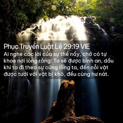 Picture 02 - Phục Truyền Luật Lệ 29:19 VIE - Ai nghe các lời của sự thề nầy, chớ - Bible Verse Picture