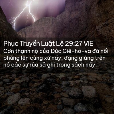 Picture 02 - Phục Truyền Luật Lệ 29:27 VIE - Cơn thạnh nộ của Đức Giê-hô-va đã - Bible Verse Picture