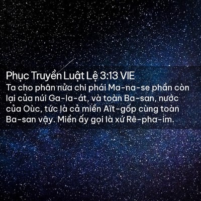 Picture 02 - Phục Truyền Luật Lệ 3:13 VIE - Ta cho phân nửa chi phái Ma-na-se phần còn - Bible Verse Picture