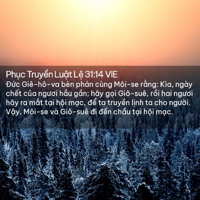 Picture 02 - Phục Truyền Luật Lệ 31:14 VIE - Đức Giê-hô-va bèn phán cùng Môi-se - Bible Verse Picture