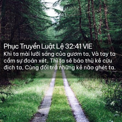 Picture 02 - Phục Truyền Luật Lệ 32:41 VIE - Khi ta mài lưỡi sáng của gươm ta, Và - Bible Verse Picture