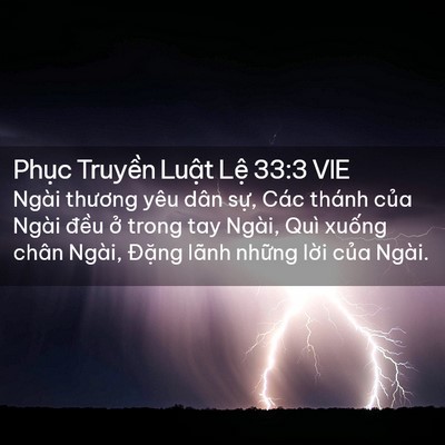 Picture 02 - Phục Truyền Luật Lệ 33:3 VIE - Ngài thương yêu dân sự, Các thánh của - Bible Verse Picture