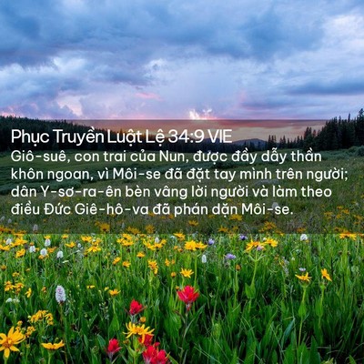 Picture 02 - Phục Truyền Luật Lệ 34:9 VIE - Giô-suê, con trai của Nun, được đầy - Bible Verse Picture