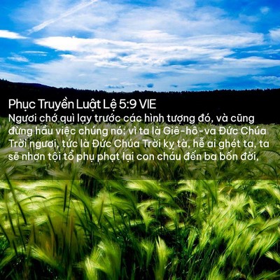 Picture 02 - Phục Truyền Luật Lệ 5:9 VIE - Ngươi chớ quì lạy trước các hình - Bible Verse Picture