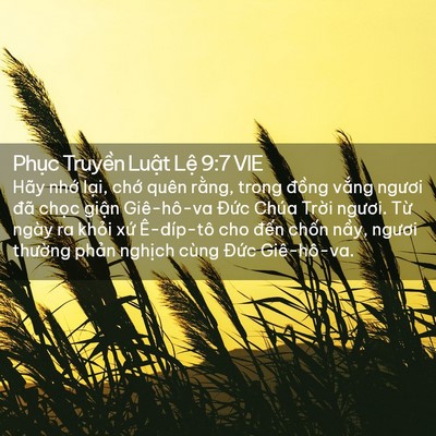 Picture 02 - Phục Truyền Luật Lệ 9:7 VIE - Hãy nhớ lại, chớ quên rằng, trong - Bible Verse Picture