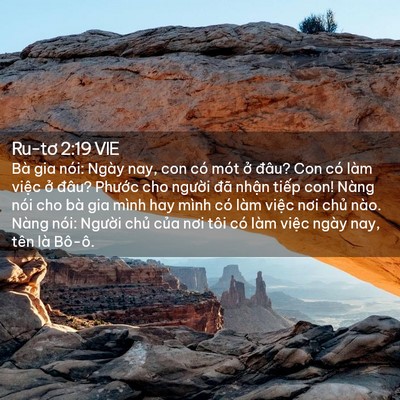 Picture 02 - Ru-tơ 2:19 VIE - Bà gia nói: Ngày nay, con có mót ở đâu? - Bible Verse Picture