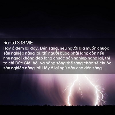 Picture 02 - Ru-tơ 3:13 VIE - Hãy ở đêm lại đây. Đến sáng, nếu - Bible Verse Picture