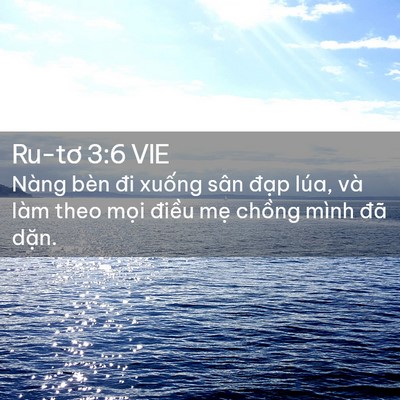 Picture 02 - Ru-tơ 3:6 VIE - Nàng bèn đi xuống sân đạp lúa, và làm - Bible Verse Picture