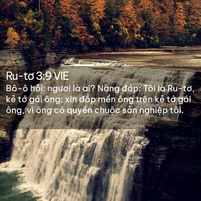 Picture 02 - Ru-tơ 3:9 VIE - Bô-ô hỏi: ngươi là ai? Nàng đáp: Tôi - Bible Verse Picture