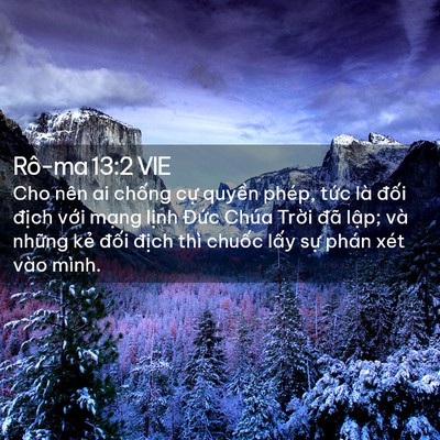 Picture 02 - Rô-ma 13:2 VIE - Cho nên ai chống cự quyền phép, tức là - Bible Verse Picture