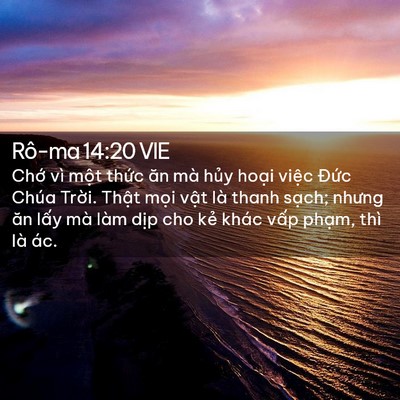 Picture 02 - Rô-ma 14:20 VIE - Chớ vì một thức ăn mà hủy hoại - Bible Verse Picture