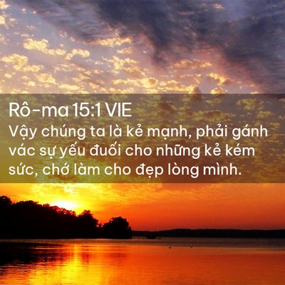 Picture 02 - Rô-ma 15:1 VIE - Vậy chúng ta là kẻ mạnh, phải gánh - Bible Verse Picture