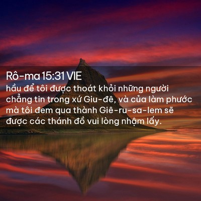 Picture 02 - Rô-ma 15:31 VIE - hầu để tôi được thoát khỏi những - Bible Verse Picture