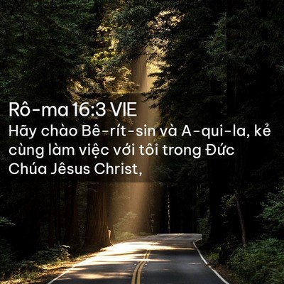 Picture 02 - Rô-ma 16:3 VIE - Hãy chào Bê-rít-sin và A-qui-la, kẻ cùng - Bible Verse Picture