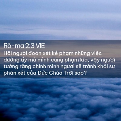 Picture 02 - Rô-ma 2:3 VIE - Hỡi người đoán xét kẻ phạm những - Bible Verse Picture