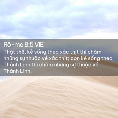 Picture 02 - Rô-ma 8:5 VIE - Thật thế, kẻ sống theo xác thịt thì - Bible Verse Picture