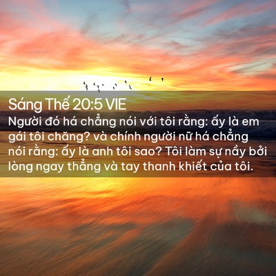 Sáng Thế 20:5 VIE - Người đó há chẳng nói với tôi rằng: